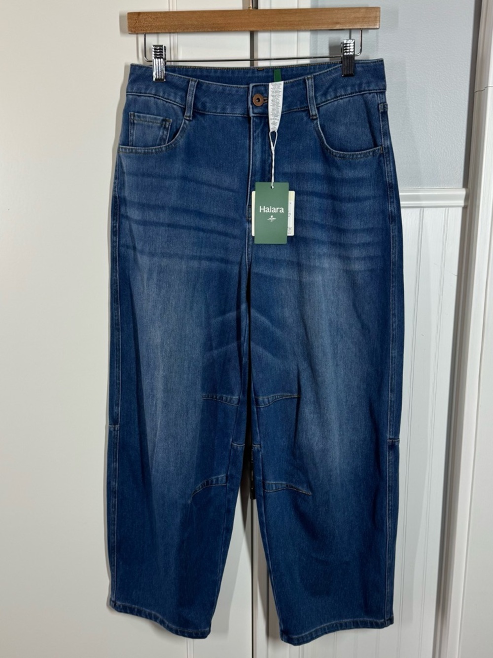 HALARA Blue Barrel Cropped Ankle Jeans NWT